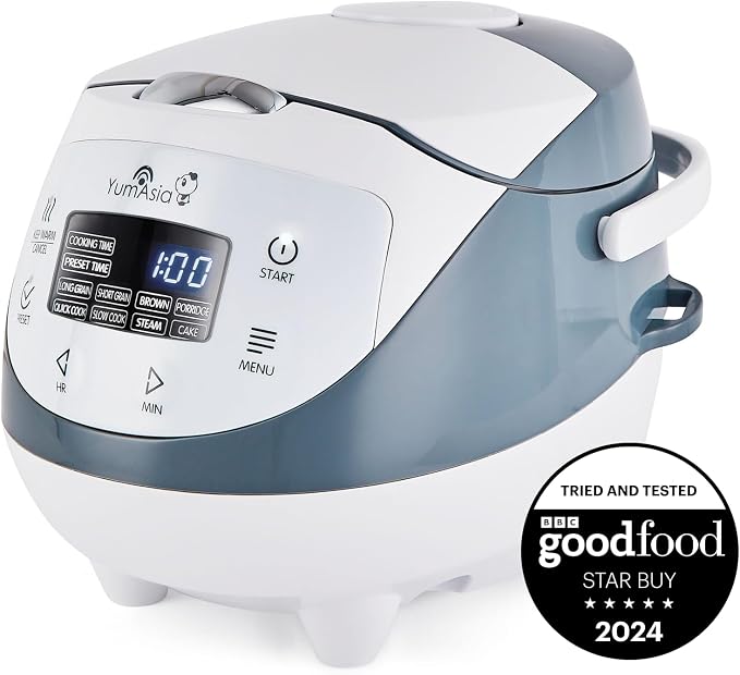 Panda Mini Rice Cooker With Ninja Ceramic Bowl and Advanced Fuzzy Logic (3.5 cup, 0.63 litre) 4 Rice Cooking Functions, 4 Multicooker functions, Digital LED display - 120V