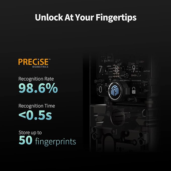 Smart Lock U100, Fingerprint Keyless Entry Door Lock with Apple Home Key, Touchscreen Keypad, Bluetooth Electronic Deadbolt, IP65 Weatherproof, Supports Apple HomeKit, Alexa, Google, IFTTT