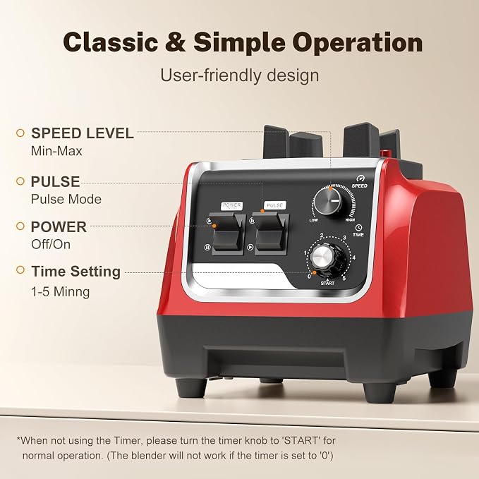 1800W Blender for Smoothies, Countertop Blenders for Kitchen with 70 Oz BPA-Free Pitcher and 20 oz To-Go Cup, 28000 RPM High-Speed Motor Blender for Ice Crushing, Frozen Drinks, Milkshakes (BlackRed)