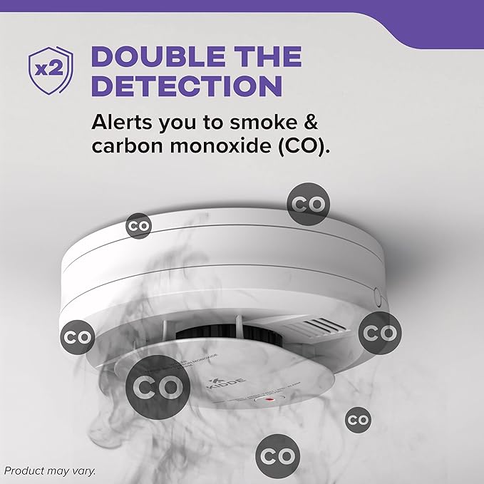 Smoke and Carbon Monoxide Detector, AA Battery Powered, with Voice Alerts, LED Status Lights, 85 dB Alarm, 5 inches, 30CUDR-V