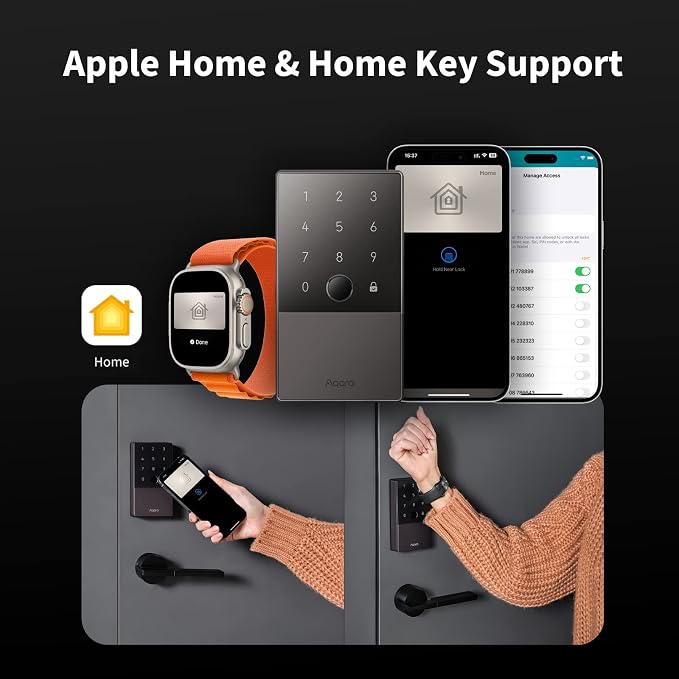 Smart Lock U100, Fingerprint Keyless Entry Door Lock with Apple Home Key, Touchscreen Keypad, Bluetooth Electronic Deadbolt, IP65 Weatherproof, Supports Apple HomeKit, Alexa, Google, IFTTT