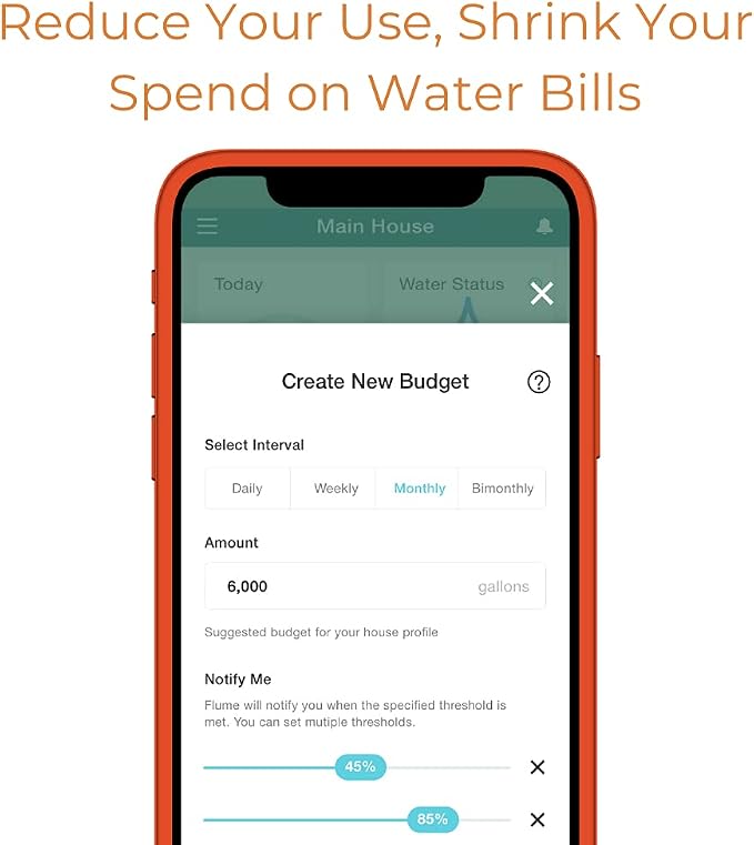 Smart Home Water Monitor & Leak Detector – WiFi Connected, Real-Time Usage Tracking & Alerts – Works with Compatible Residential Water Meters