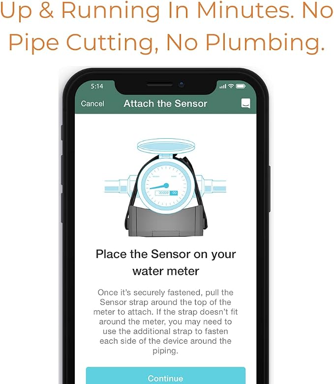 Smart Home Water Monitor & Leak Detector – WiFi Connected, Real-Time Usage Tracking & Alerts – Works with Compatible Residential Water Meters