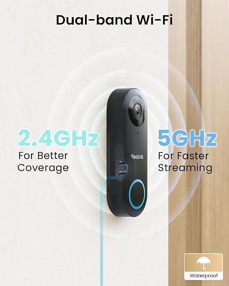 Video Doorbell WiFi 2K Wired Camera, 4:3 Wide View Outdoor Camera | No Subscription Local Storage, AI Detection, 5G&2.4G WiFi, Two-Way Talk, Front Door Home Security, Customized Reolink Chime