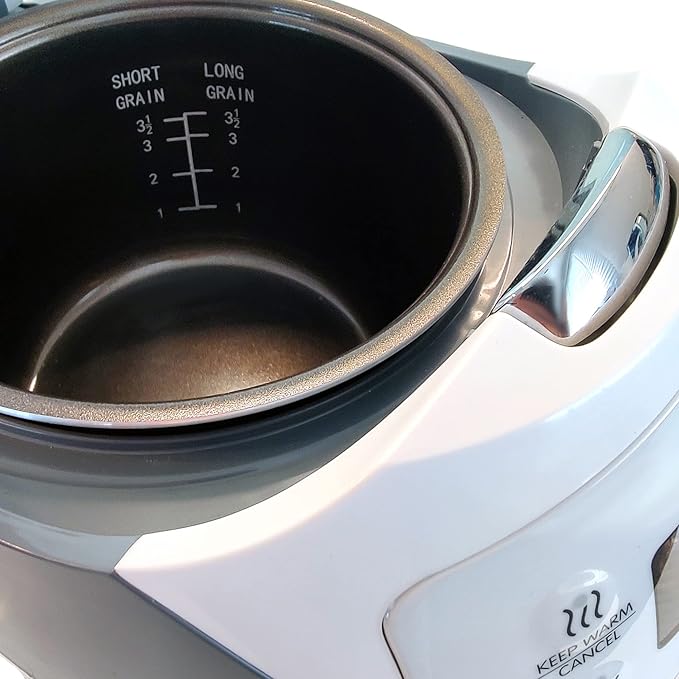 Panda Mini Rice Cooker With Ninja Ceramic Bowl and Advanced Fuzzy Logic (3.5 cup, 0.63 litre) 4 Rice Cooking Functions, 4 Multicooker functions, Digital LED display - 120V