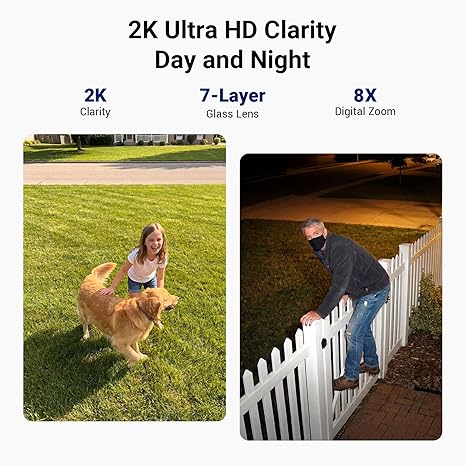 Security Cameras Wireless Outdoor Home System, 2 Camera Kit, No Subscription Fees, Solar Powered, Local Storage, 365-Day Battery Life, 360°PTZ Surveillance, Auto Tracking, 2K Color Night Vision